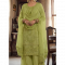 2 Embroidered Organza Suit in Light Green
