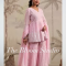 Pink Mulmul Mirror Embroidered Peplum Kurta With Sharara And Dupatta