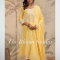 Yellow Mulmul Embroidered Anarkali Kurta And Pant With Dupatta