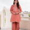 WOMEN COTTON CO ORD SET - IN RUST COLOR
