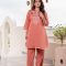 WOMEN COTTON CO ORD SET - IN RUST COLOR